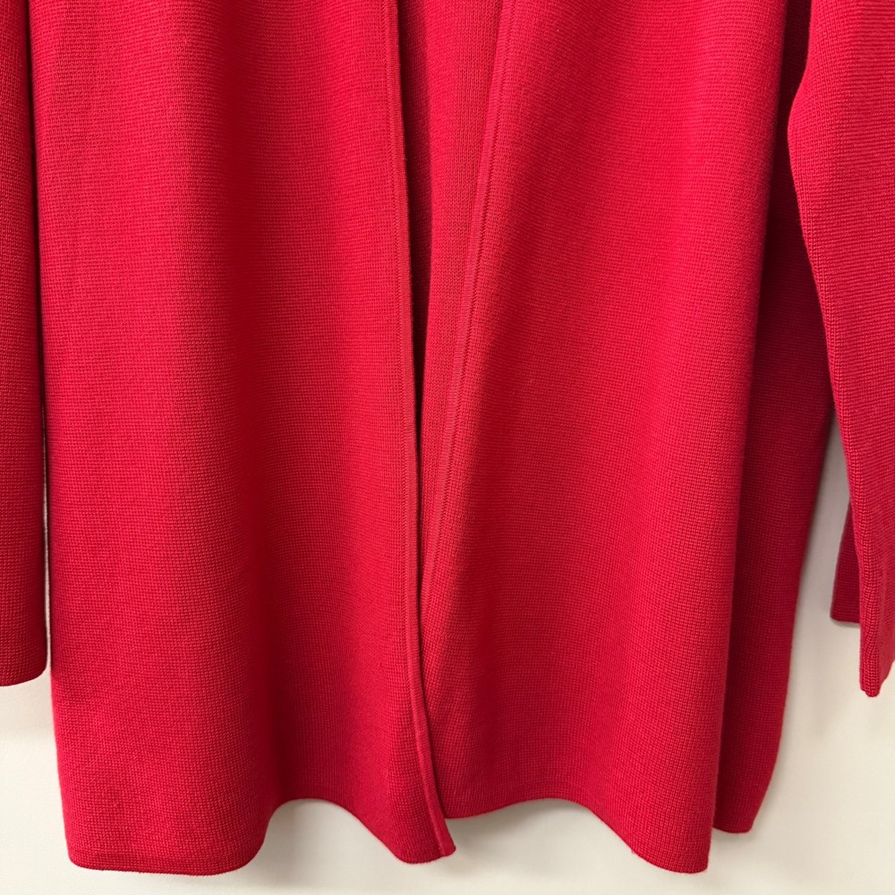 NWT Talbots Womens Open Front Longline Cardigan Cotton Size XL Red Knit Sweater - Picture 4 of 8